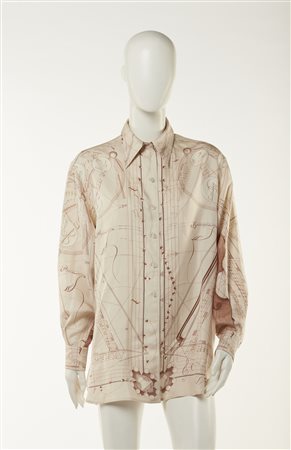  HERMES - Camicia in seta stampata. .