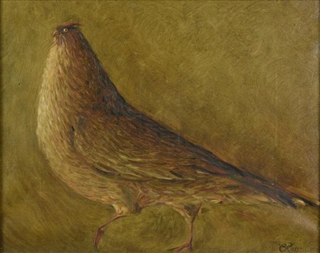 Colette Rosselli (1911 - 1996) GALLO olio su tela, cm 25x32 firma