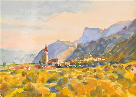 Hans Josef Weber-Tyrol (Schwaz 1874 - Meran/Merano 1957) Paesaggio in...