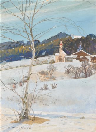 Artur Nikodem (Trient/Trento 1870 - Innsbruck 1940) Tardo inverno in Tirolo,...