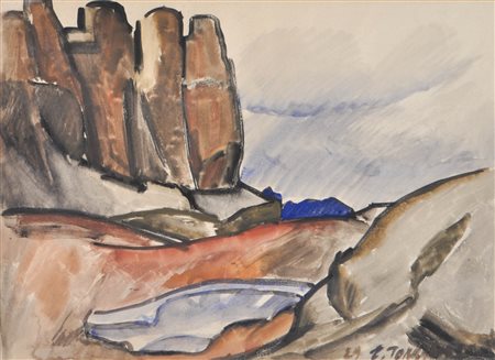 Erich Torggler (Kufstein 1899 - Innsbruck 1938) Paesaggio dolomitico,...