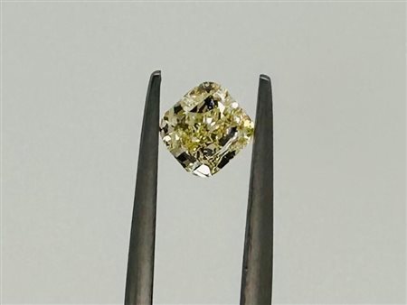 DIAMANTE 1 CT COLORE FANCY GIALLO PUREZZA SI2 - TAGLIO CUSCINO - CERTIFICATO...