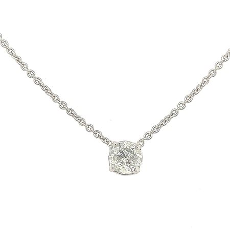 GIROCOLLO IN ORO BIANCO 14K GR 2.13 GR CON DIAMANTE 0.52 CT COLORE H PUREZZA...