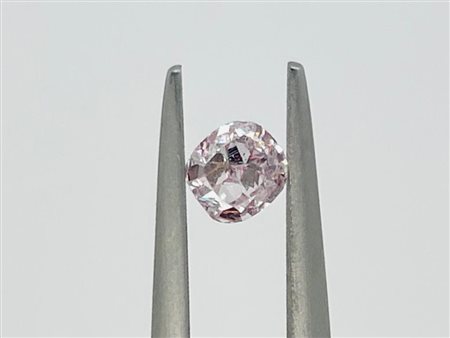 DIAMANTE 0,39 CT COLORE FANCY ROSA CHIARO PUREZZA ESALTATA SI2 TAGLIO CUSCINO...