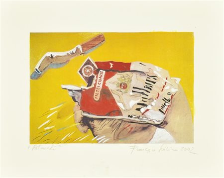 Francesco Rubino MARLBORO serigrafia su carta, cm 33,5x40,5; es. retouche'...