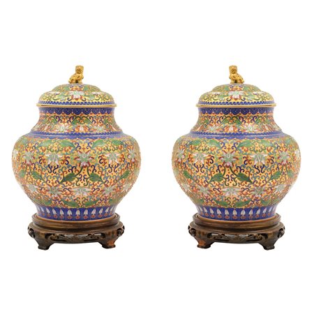 COPPIA DI POTICHE cloisonné