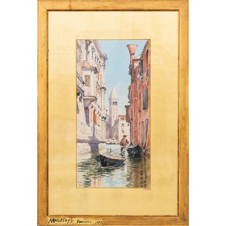 ALEXANDRE ROUSSOFF 
Venezia - 1887
Acquarello su carta.