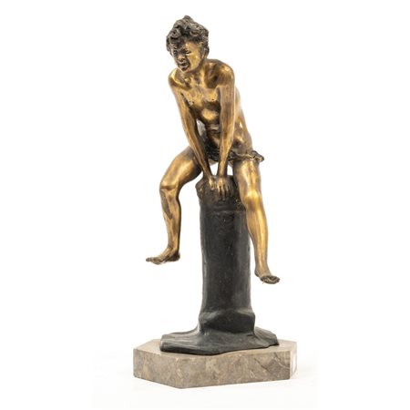 SCULTURA IN BRONZO, raffigurante "Scugnizzo"