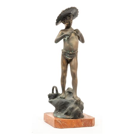 SCULTURA IN BRONZO, raffigurante "Pescatore"