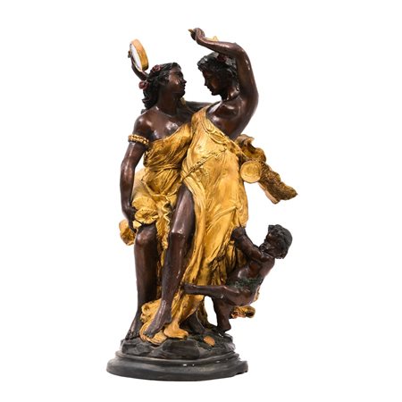 MANIFATTURA FRANCESE DEL XX SECOLO Coppia sculture in bronzo