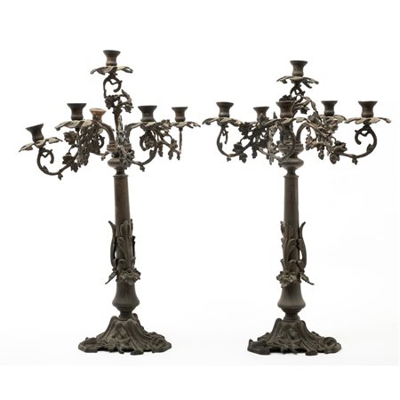 ARTIGIANI SICILIANI DEL XIX SECOLO, Coppia candelabri