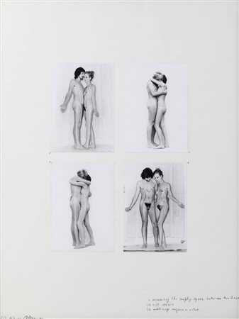 ADRIANO ALTAMIRA
Measuring the empty space between two lovers 1/2 with stringes 3/4 outlining surfaces in contact, 1971-72