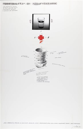 FABRIZIO PLESSI
Sulla possibilità di studiare un particolare bicchiere avvolto strettamente nella garza bianca comunemente chiamato "dell'infermiere", 1975