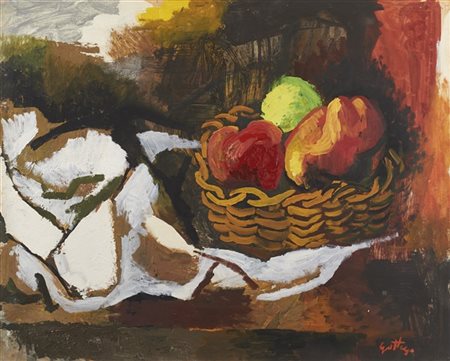 Renato Guttuso "Senza titolo" anni '60
olio su cartoncino incollato su tela
cm 5