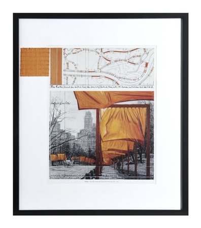 Christo "The Gates, Project for Central Park, New York" 2003
litografia offset e