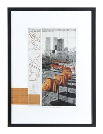 Christo "The Gates, Project for Central Park, New York" 2004
litografia offset e