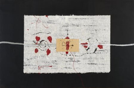 Luciano Bartolini "Senza titolo" 1987
tecnica mista e collage su carta intelata