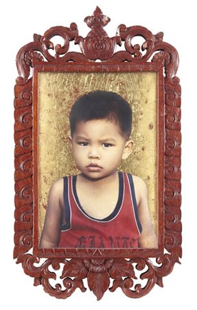 PIERRE ET GILLES "Les enfants du Laos" 1994
stampa fotografica dipinta a mano in