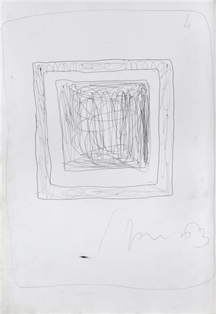 Lucio Fontana "Concetto spaziale" 1963
inchiostro su carta
cm 49x33,7
Firmato e