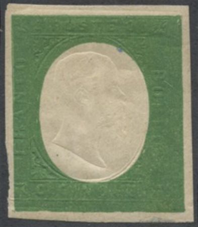 1854, 5c.Verde Scuro N. 10a (non emesso) nuovo con gomma, MLH. Ottima...