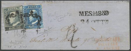 24.10.1859, gran parte di lettera Spedita da Messina tramite i Piroscafi...