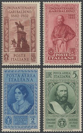 1932, Cinquantenario della morte di G.Garibaldi serie N.315/324 + P.A. nuovi,...