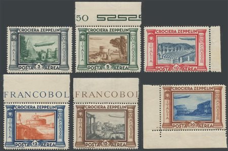 1933, Serie Zeppelin N.45/50 nuova gomma integra MNH. Cert Sollami.