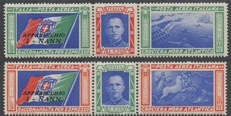 1933, Trittici ''I-NANN'' N.51L/52L nuovi. Buona qualità. MNH.