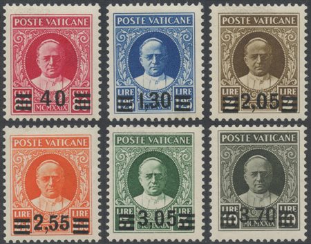 1934, Serie Provvisoria N.35/40 nuovi, MH. Certificato Manzoni.