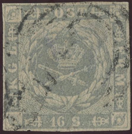 1854, 16s. Grigio Violetto N.6, usato. (A)