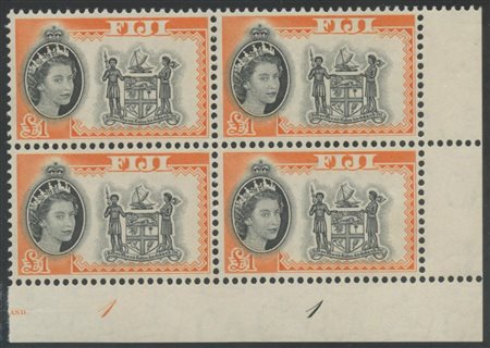 Fiji, 1959 N.298,300,302,304,311/325, splendida serie in quartine quasi tutte...