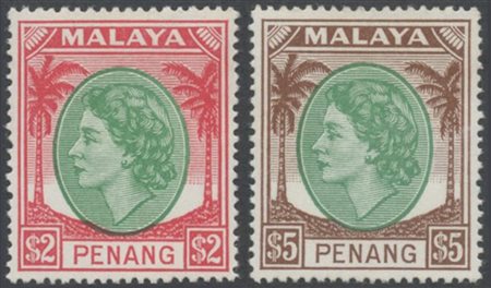 Malaya, 1954 N.28/43 serie di ottima qualità. MNH.