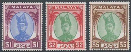 Malaya, 1950 N.53/73 MNH. Ottima qualità.