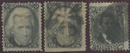 1867, N.29A e 31A con diversi tipi di griglia. U.