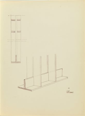 PIANO RENZO (1937-) Cartella di 15 disegni 1959 biro su carta 10 disegni cm...