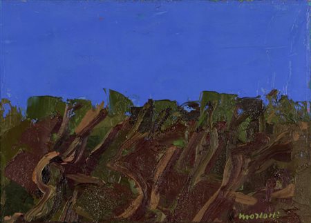 ENNIO MORLOTTI (1910-1992) Paesaggio olio su tela cm 41x57 firmato in basso a...