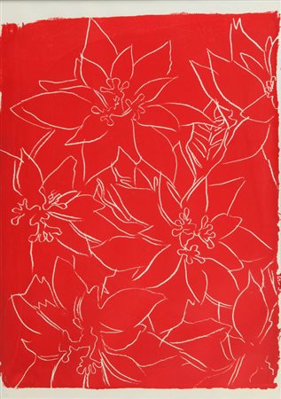 ANDY WARHOL (1928-1987) Poinsettias litografia su carta cm 76,2x53,34 timbro...