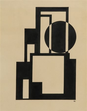 KASSAK LAJOS (1887-1967) Blidarchitektur 1922 china su carta cm 32,7x25,2...