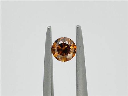 DIAMANTE 0,3 CT COLORE FANCY ARANCIO MARRONE INTENSO - PUREZZA SI2 - TAGLIO...