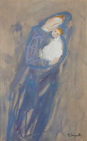 LONGARETTI TRENTO (n. 1916) - Madre in azzurro.