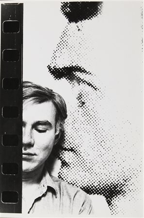 MARIO SCHIFANO (1934-1998) Andy Warhol anni `60 stampa ai sali d'argento -...