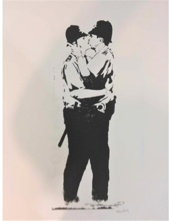 BANKSY, Bacio di Due Poliziotti Inglesi