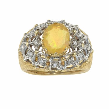 M. Buccellati. Anello con opale e piccoli diamanti