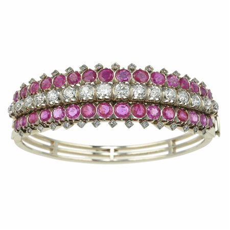 Bangle con diamanti e rubini Burma