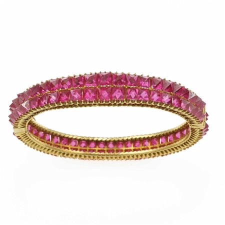 Bangle con spinelli rosa