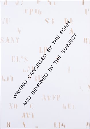Vincenzo Agnetti, Writing cancelled by the form and betrayed by the subject, (1971)