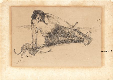Lorenzo Viani, Figura col gatto, 1905-07
