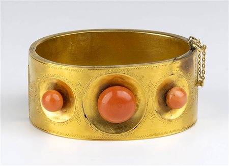 Bracciale in oro e corallo - Italia meridionale, inizio XX secolo