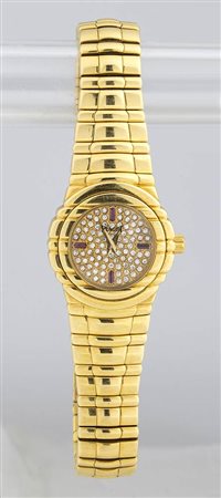  PIAGET Tanagra: orologio da polso lady in oro, diamanti e rubini ref. 16035 M -  anni '90