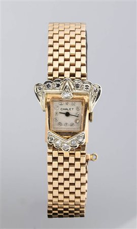 CHALET: orologio gioiello lady in oro e diamanti - anni '40